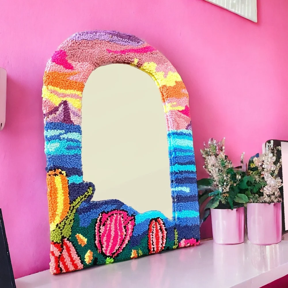 Handmade Tufted Mirror - Picture 1 of 3